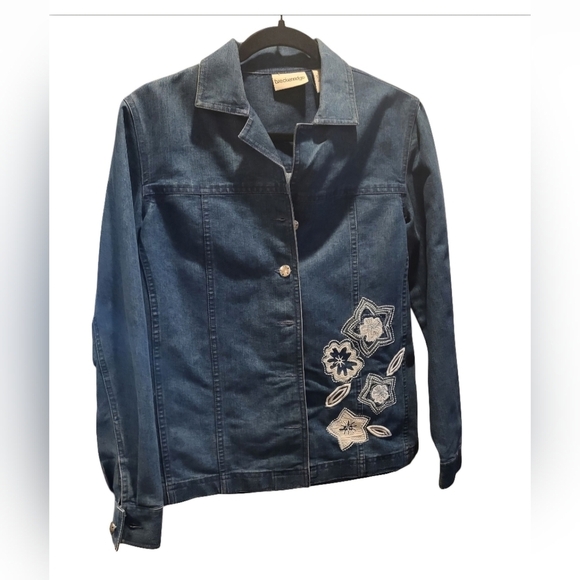 Custom Taylor Swift Upcycled Jean Jacket with Embroidery and Beading Size Small - Picture 2 of 7